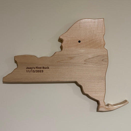 Engraved Maple European State Mount Plaque