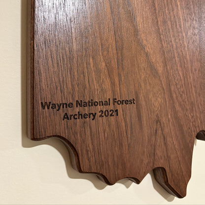 Engraved Walnut European State Mount Plaque