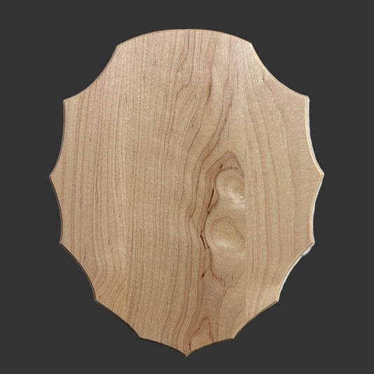 Wooden decorative element with a natural finish on a white background
