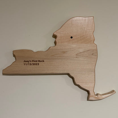 Engraved Maple European State Mount Plaque