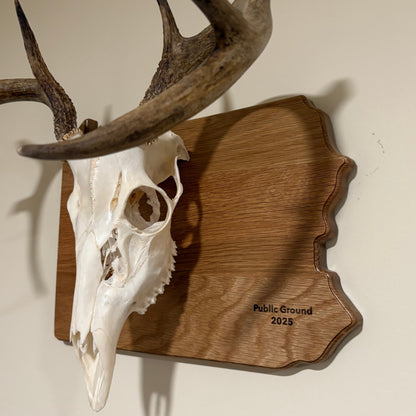 Engraved Oak European State Mount Plaque